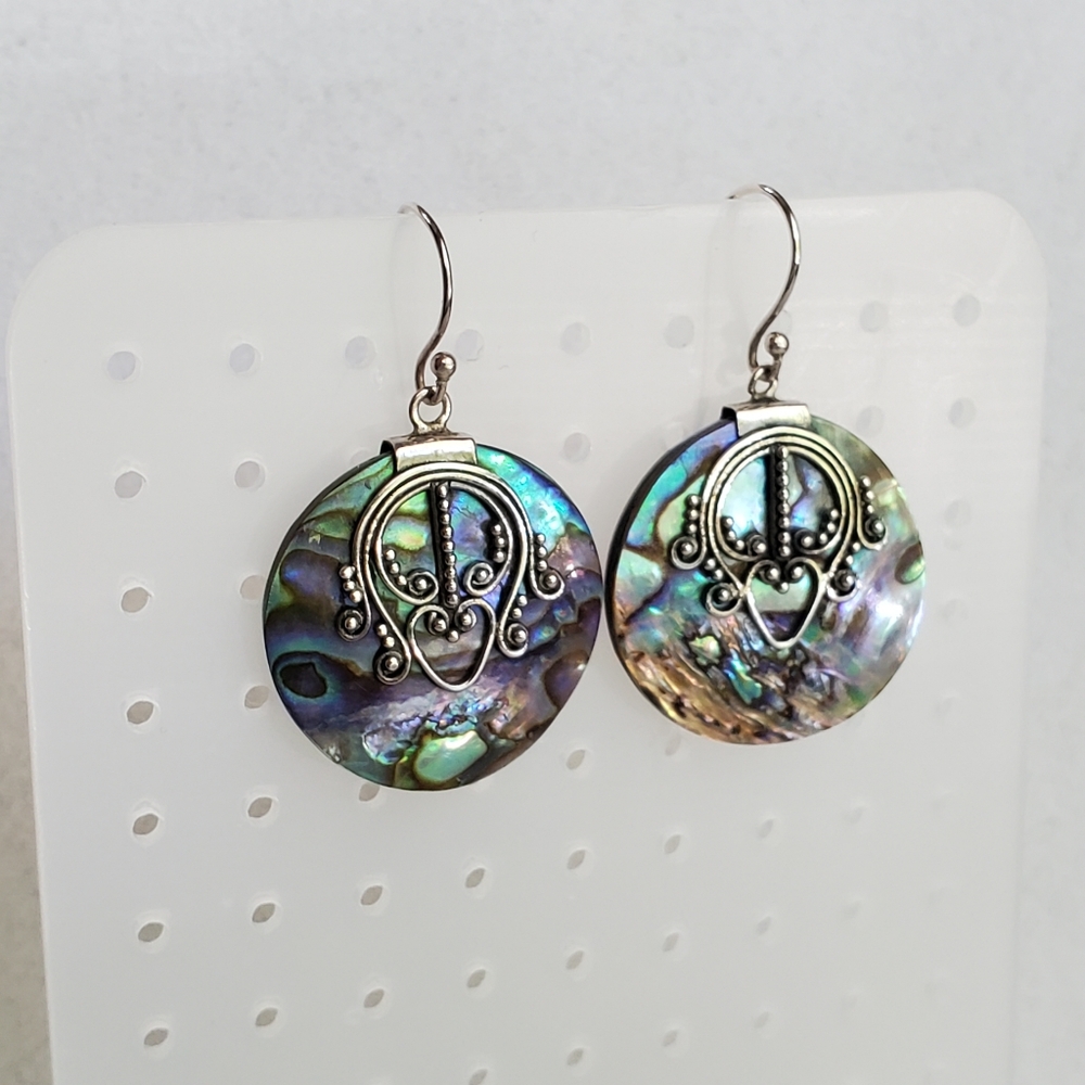 Suarti Abalone Sterling Drop Earrings - Picture 3 of 13